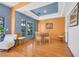 Dining room with hardwood floors and a view of the backyard at 7909 Canoe Ln, Las Vegas, NV 89145