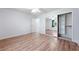 Bright bedroom with ceiling fan and a mirrored closet system at 901 E Jaybird St, Pahrump, NV 89048
