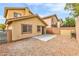 A backyard featuring a gravel ground cover, brick walls, and a covered patio at 11016 Meadow Leaf Ave, Las Vegas, NV 89144
