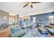 Comfortable living room with hardwood floors, modern furnishings, and an open layout at 1466 Fieldbrook St, Henderson, NV 89052