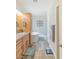 Well-lit bathroom with vanity, soaking tub, and stylish fixtures, creating a spa-like atmosphere for relaxation at 171 Weeping Willow Ct, Pahrump, NV 89048