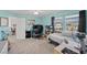 Bright and spacious bedroom with multiple windows and workspace area. Includes a full-sized bed at 249 Cinnamon Ridge Way, Henderson, NV 89015