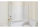 Bright bathroom including a tub and shower combo along with a standard toilet at 2558 Lazy Saddle Dr, Henderson, NV 89002