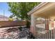 Private backyard with brick accents, low maintenance landscape, mountain views, and patio at 1110 Orchard Valley Dr, Las Vegas, NV 89142