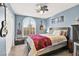 Cozy bedroom with blue walls, guitars, and a window with natural light at 262 Cielito Lindo St, Henderson, NV 89012