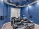 Comfortable home theater setup, featuring reclining seats and a large projection screen at 2931 Raywood Ash Dr, Las Vegas, NV 89138