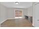 Flex room with built-in desk and sliding glass door to the back yard at 3101 Greenbriar Dr, Las Vegas, NV 89121