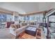 Elegant living room featuring comfortable sofas, stylish decor, and expansive city views at 4575 Dean Martin Dr # 1112, Las Vegas, NV 89103