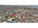 Aerial view of a residential area, showcasing the home's location in the community at 636 Pacific Cascades Dr, Henderson, NV 89012