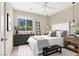 Tastefully designed bedroom with a window view and coordinated decor at 636 Pacific Cascades Dr, Henderson, NV 89012