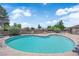 Community pool area with lounge chairs and well-maintained landscaping at 781 Bourbon St # 1, Pahrump, NV 89048