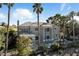 Aerial view showcasing pool, mature palm trees, and backyard at 9408 Players Canyon Ct, Las Vegas, NV 89144