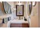 Clean bathroom featuring a modern vanity, sink, and mirror, ready for upgrades at 4036 Nightingale Ct, Las Vegas, NV 89107