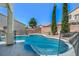 Inviting backyard pool surrounded by lush greenery at 7537 Splashing Rock Dr, Las Vegas, NV 89131