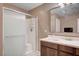 Bathroom features a shower and vanity with a sink, offering modern comfort and style at 9217 Valley Betica Ave, Las Vegas, NV 89148