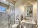 Chic bathroom boasts a glass-enclosed shower and stylish fixtures with a vessel sink at 9905 Fox Springs Dr, Las Vegas, NV 89117
