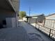 View of the backyard, showing a concrete path surrounded by block walls at , Las Vegas, NV 89104