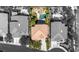 Aerial view of the property showcasing the backyard pool, landscaping, and the surrounding neighborhood at 2221 Grier Woods Ct, Las Vegas, NV 89134