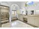 Stunning primary bathroom featuring a soaking tub and elegant stone shower at 2221 Grier Woods Ct, Las Vegas, NV 89134