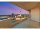 Enjoy panoramic views of city from this open balcony with tile floors and glass railing at 2747 Paradise Rd # 2704, Las Vegas, NV 89109