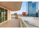 Curved balcony overlooking city buildings, showcasing the views and outdoor space at 2747 Paradise Rd # 2704, Las Vegas, NV 89109