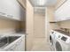 Bright laundry room features white washer and dryer and ample cabinet and counter space at 2747 Paradise Rd # 2704, Las Vegas, NV 89109