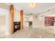 Spacious living area with fireplace, open to the kitchen with modern appliances at 2747 Paradise Rd # 2704, Las Vegas, NV 89109