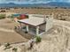Aerial view of a modern outbuilding with pool table and covered parking at 3301 Underbrush Ave, Pahrump, NV 89048