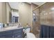 Bathroom featuring a vanity with a sink, toilet and shower stall at 7026 Westpark Ct, Las Vegas, NV 89147