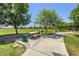 Serene park featuring lush green grass, mature trees, picnic benches and tables at 7914 Elk Mountain St, Las Vegas, NV 89113