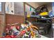 Well-equipped garage with a car lift, perfect for car enthusiasts and storage needs at 8955 Ruby Moon Dr, Las Vegas, NV 89139