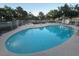 Community swimming pool surrounded by lounge chairs and a fenced area at 2701 Beaver Creek Ct # 201, Las Vegas, NV 89117