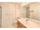 Bathroom featuring single sink vanity and shower stall at 2728 Aspen Wood Ave, Henderson, NV 89074