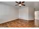 Spacious bedroom featuring hard wood floors and a ceiling fan at 3200 Ridgecliff St, Las Vegas, NV 89129