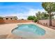 Backyard featuring a swimming pool, patio area, landscaping and brick fencing at 3200 Ridgecliff St, Las Vegas, NV 89129