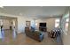 Spacious living room with tile floors and contemporary decor at 4717 S Maddington Ct, Pahrump, NV 89061