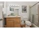 Cozy bathroom with a bathtub/shower combination and a single vanity at 55 Siddall Ave, Las Vegas, NV 89183