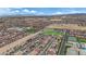 The aerial view captures the planned community, including community spaces, parks and the surrounding desert landscape at 5788 Robin Ridge Ave, Las Vegas, NV 89141