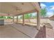 Covered patio with ceiling fan and concrete flooring at 638 Ribbon Grass Ave, Las Vegas, NV 89183