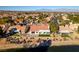 Aerial shot showing the property's beautiful backyard, landscaping, and views of the serene lake at 8713 Litchfield Ave, Las Vegas, NV 89134