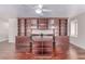 Home office offers great built in cabinet storage and hardwood flooring at 10584 Peach Creek St, Las Vegas, NV 89179