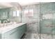 Bathroom with double sinks and a large glass shower at 3826 Edmond St, Las Vegas, NV 89103