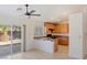 Eat in kitchen area with granite countertops, sliding door and bright light at 4043 Lilac Creek Ct, Las Vegas, NV 89122