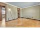 Bright bedroom features stylish trim, wood floors, and closet space at 4272 Sheppard Dr, Las Vegas, NV 89121