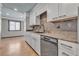 Close up of the sink and counter in the kitchen with stainless steel appliances at 4272 Sheppard Dr, Las Vegas, NV 89121