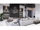 Contemporary living room with fireplace, built-ins, and neutral decor at 645 Dragon Peak Dr, Henderson, NV 89012