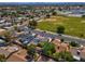 Aerial view showcasing property in a neighborhood, city skyline in the distance at 809 Greenbrook St, Las Vegas, NV 89110