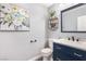 Bathroom with stylish vanity, toilet and floral decoration at 824 Antigua St, Las Vegas, NV 89145
