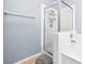 Clean bathroom showcasing glass-enclosed shower and separate white tiled tub at 109 Breezy Tree Ct # 202, Las Vegas, NV 89145