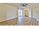Bedroom with sliding glass door to a balcony and ample closet space at 1201 Bourbon St, Pahrump, NV 89048